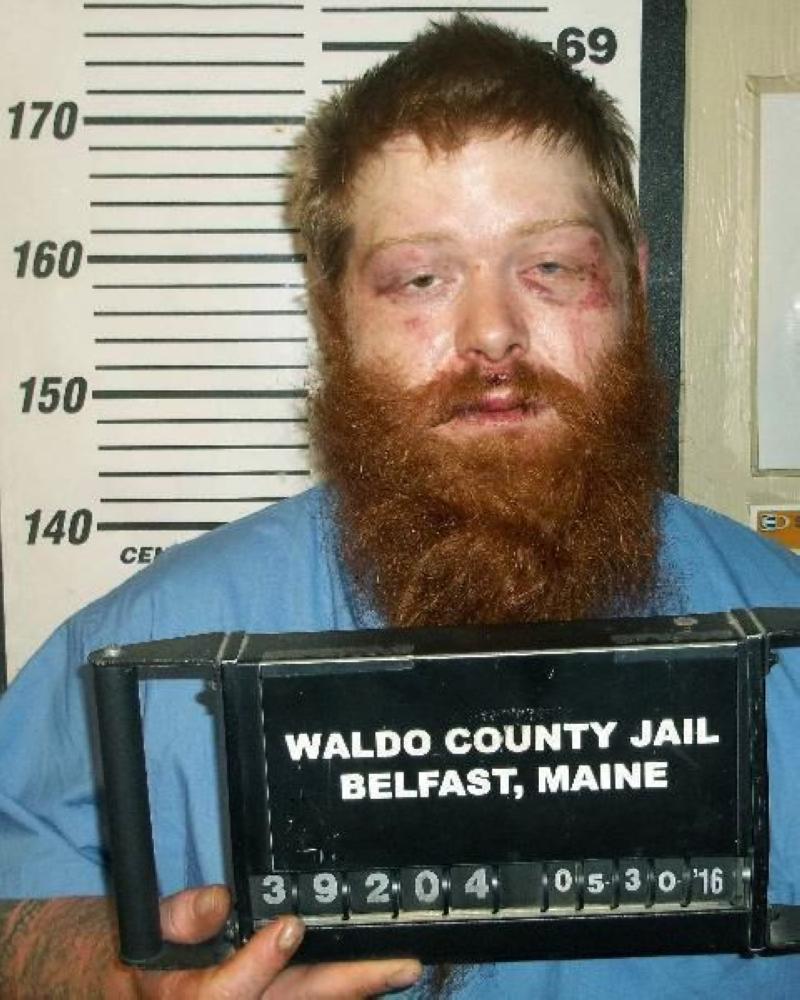 This undated booking photo released by the Waldo County Jail in Maine shows Brian Fogg, who's accused of punching himself in the face to avoid a sobriety breath test. - AP