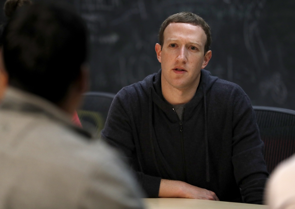 Facebook CEO Mark Zuckerberg meeting with a group of entrepreneurs and innovators during a round-table discussion at Cortex Innovation Community technology hub  in St. Louis. — AP file photo