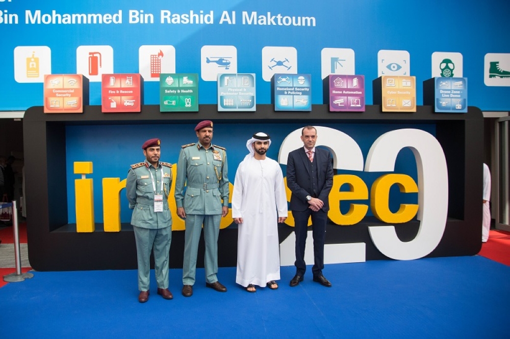Sheikh Mansoor Bin Mohammed Bin Rashid Al Maktoum opens 20th edition of Intersec, the world’s leading trade fair for security, safety, and fire protection, in Dubai on Sunday. — Courtesy photo