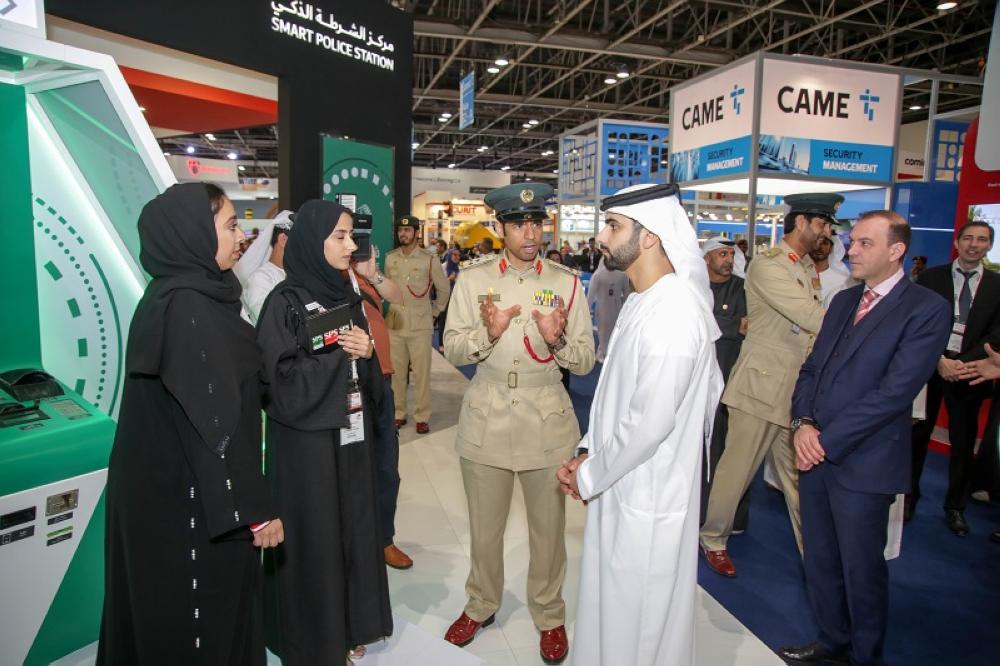 Sheikh Mansoor Bin Mohammed Bin Rashid Al Maktoum opens 20th edition of Intersec, the world’s leading trade fair for security, safety, and fire protection, in Dubai on Sunday. — Courtesy photo