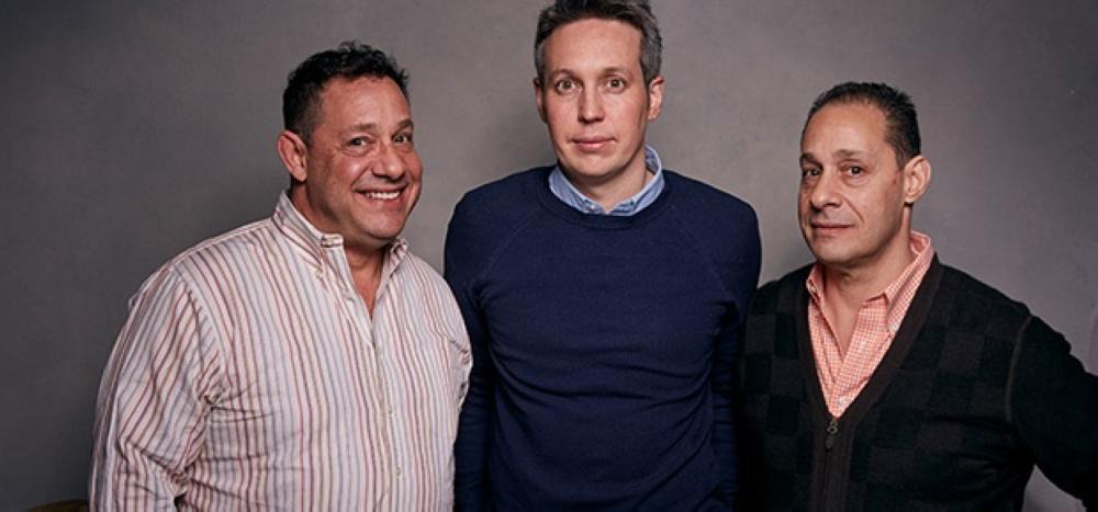 From left, David Kellman, director Tim Wardle and Robert Shafran pose for a portrait to promote their movie 
