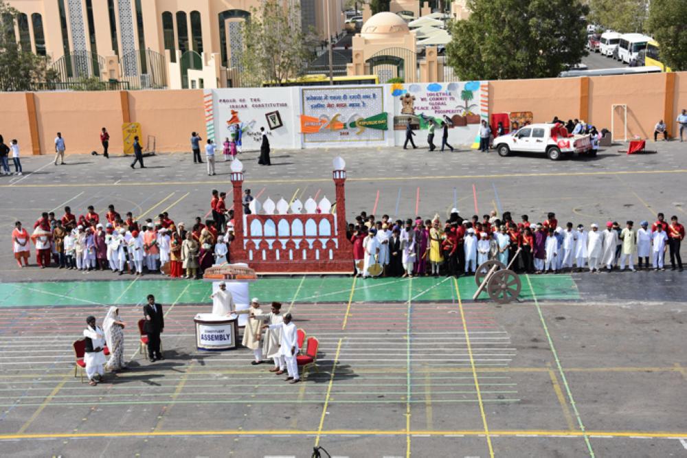 Indian Ambassador Ahmad Javed (left) and Consul General Md Noor Rahman Sheih raising the national flag respectively at the Indian Embassy in Riyadh and Consul General in Jeddah on Friday. 