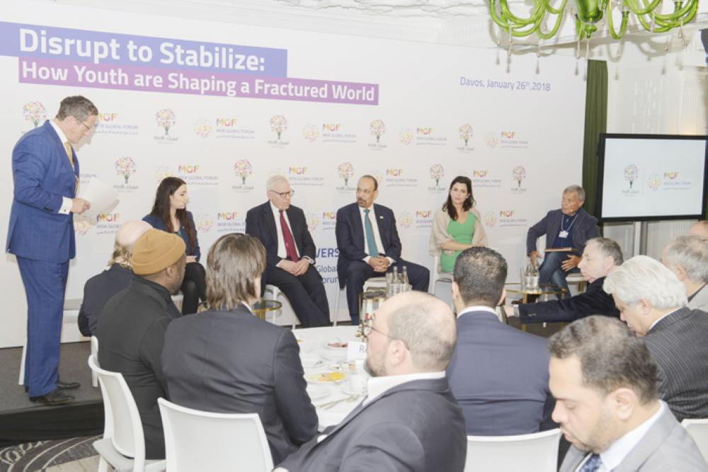 Misk Global Forum event in Davos hears young people, politicians, entrepreneurs and business leaders debate tomorrow’s jobs and how youth can disrupt to stabilize. — Courtesy photo
