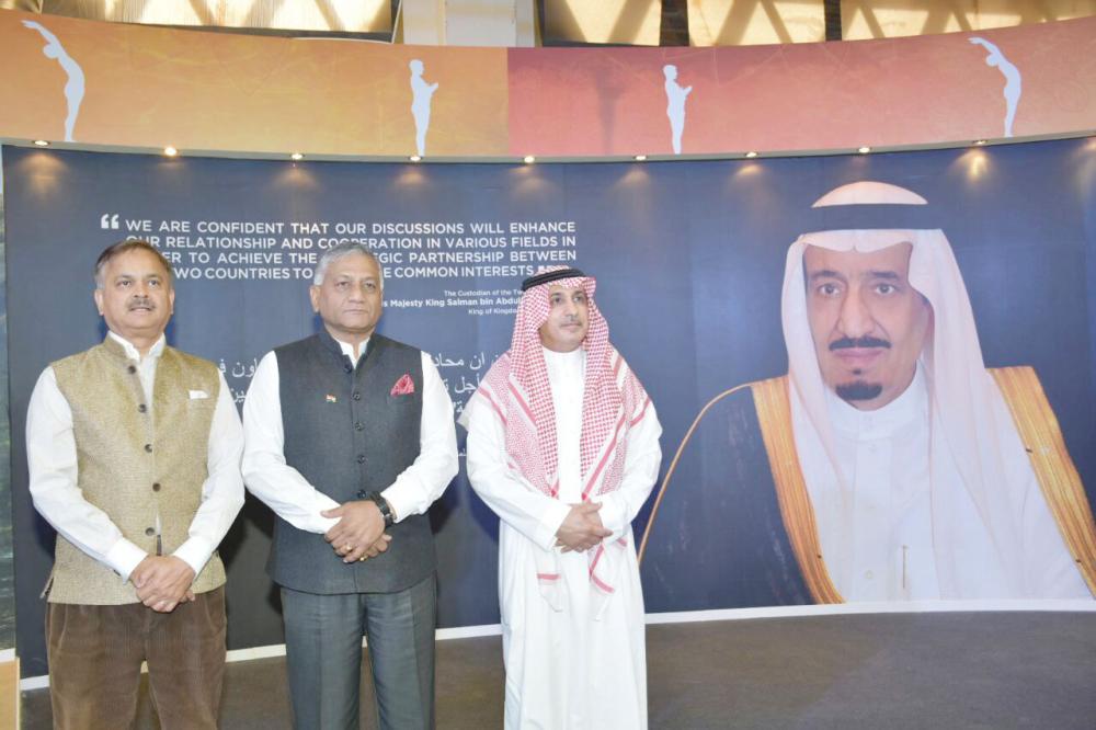 Indian Minister of State for External Affairs Gen. V.K. Singh at the India pavilion in Janadriya Festival. — All photos by Mir Mohsin Ali. 