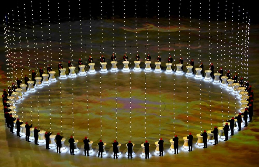 General view of performers during the opening ceremony. — Reuters