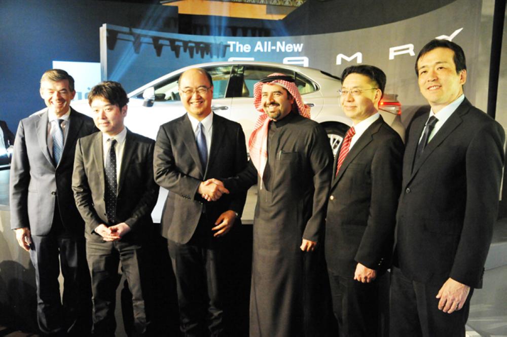 Top executives of Abdul Latif Jameel Motors and Toyota Motors Japan at the unveiling of Toyota Camry 2018
