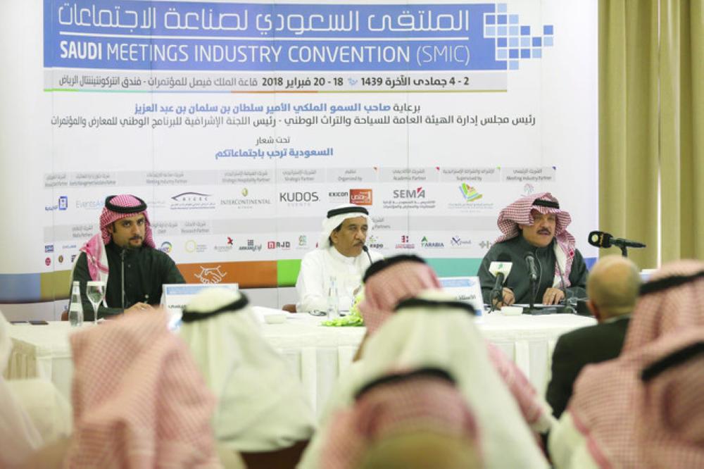 Officials from the exhibition sector brief the media in Riyadh. — Courtesy photo