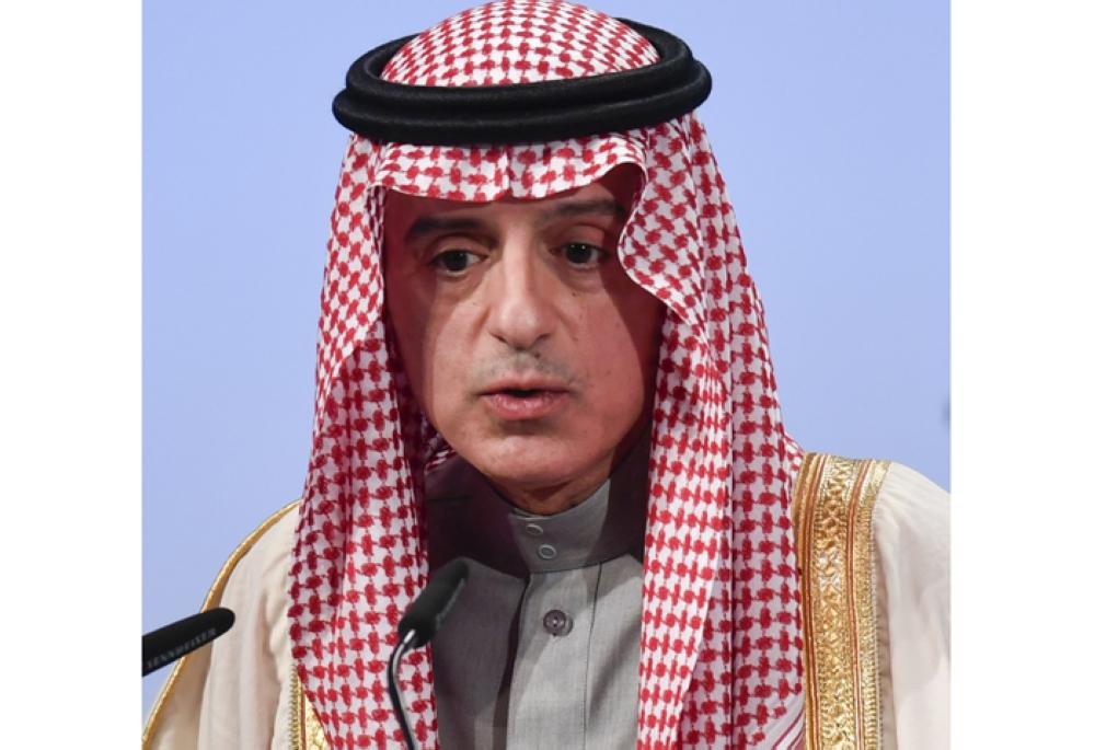 Saudi Arabia's Foreign Minister Adel Al-Jubeir gives a speech during the Munich Security Conference in Munich on Sunday. — AFP