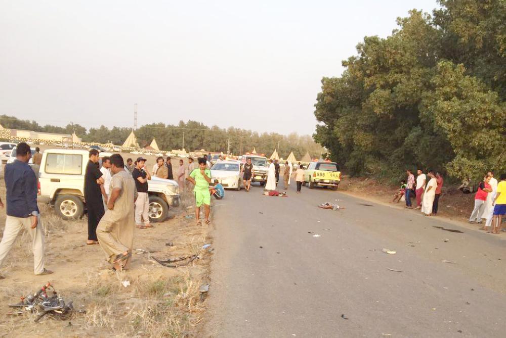 The scene of the horrific accident in Jazan’s Abu Areesh governorate. — Courtesy: Al Arabiya English