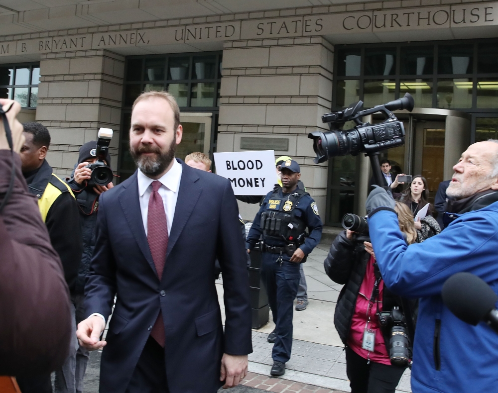 Richard Gates, former associate to Paul Manafort, leaves the Prettyman Federal Courthouse after a hearing in Washington on Friday.  — AFP
