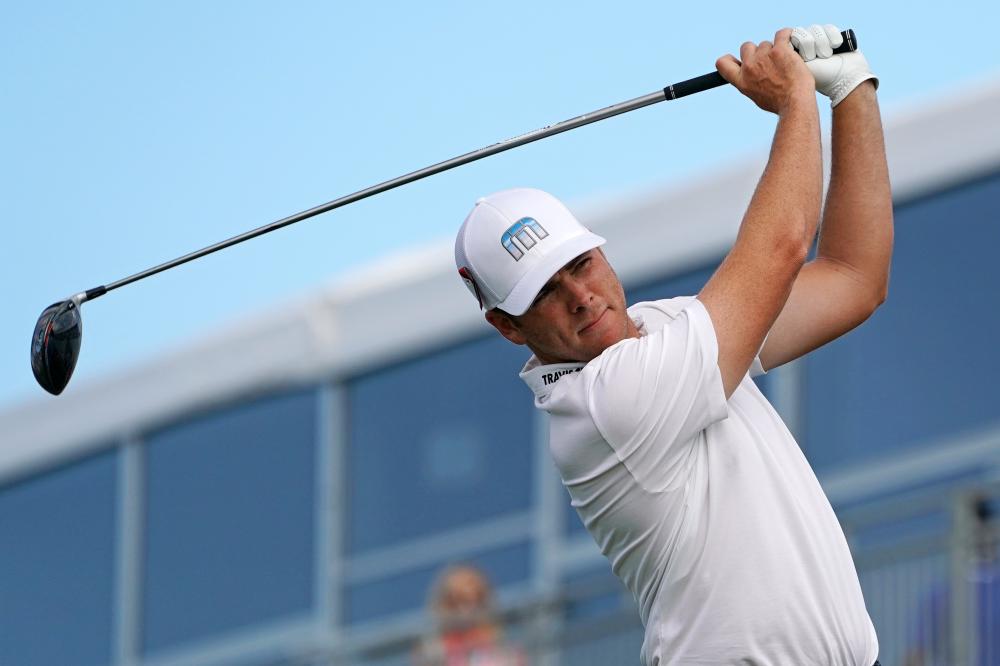 Luke List tees off on the 10th during the third round of The Honda Classic golf Tournament at Palm Beach Gardens in Florida Saturday. — Reuters