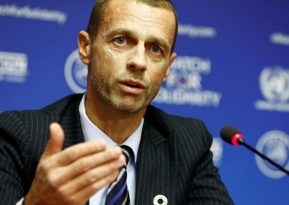 UEFA President Aleksander Ceferin speaks during a news conference about a charity football match  in Geneva, Switzerland in this file photo. — Reuters