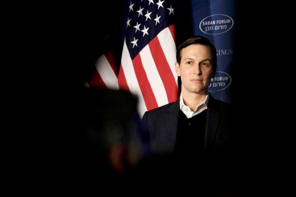 White House senior adviser Jared Kushner delivers remarks on the Trump administration’s approach to the Middle East region at the Saban Forum in Washington in this Dec. 3, 2017 file photo. — Reuters
