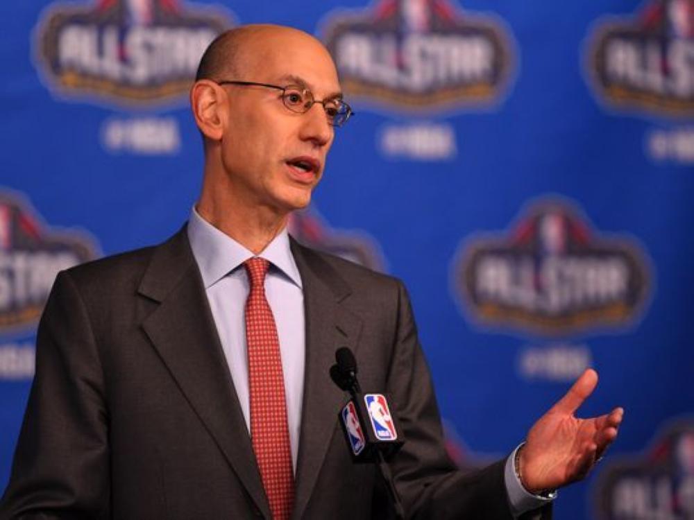 NBA commissioner Adam Silver speaks to the media during the Commissioner Press Conference at Smoothie King Center.