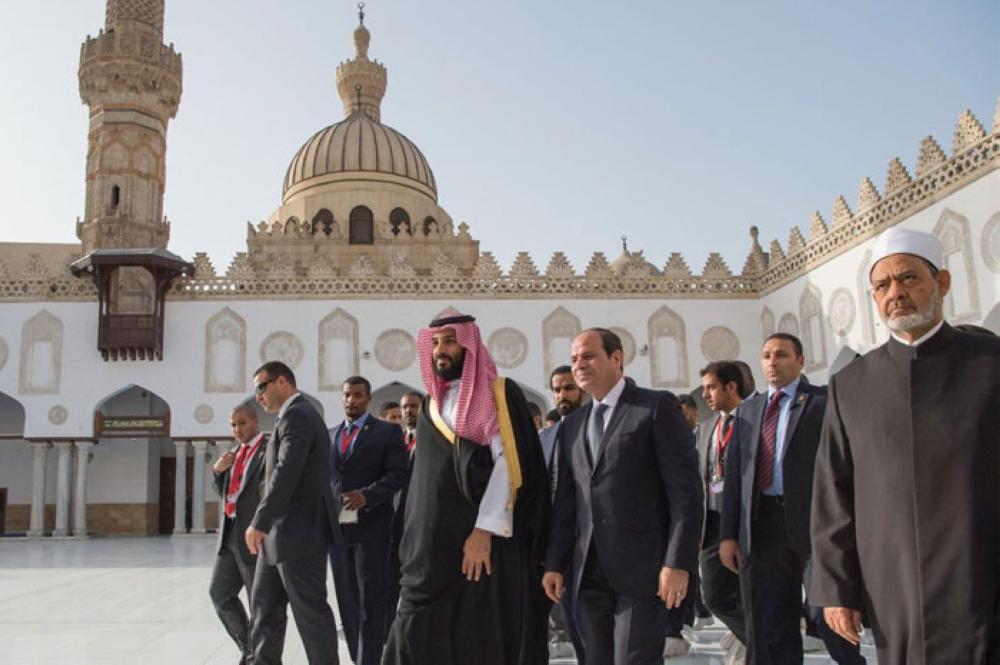 Crown Prince and Sisi open renovated Al-Azhar Mosque