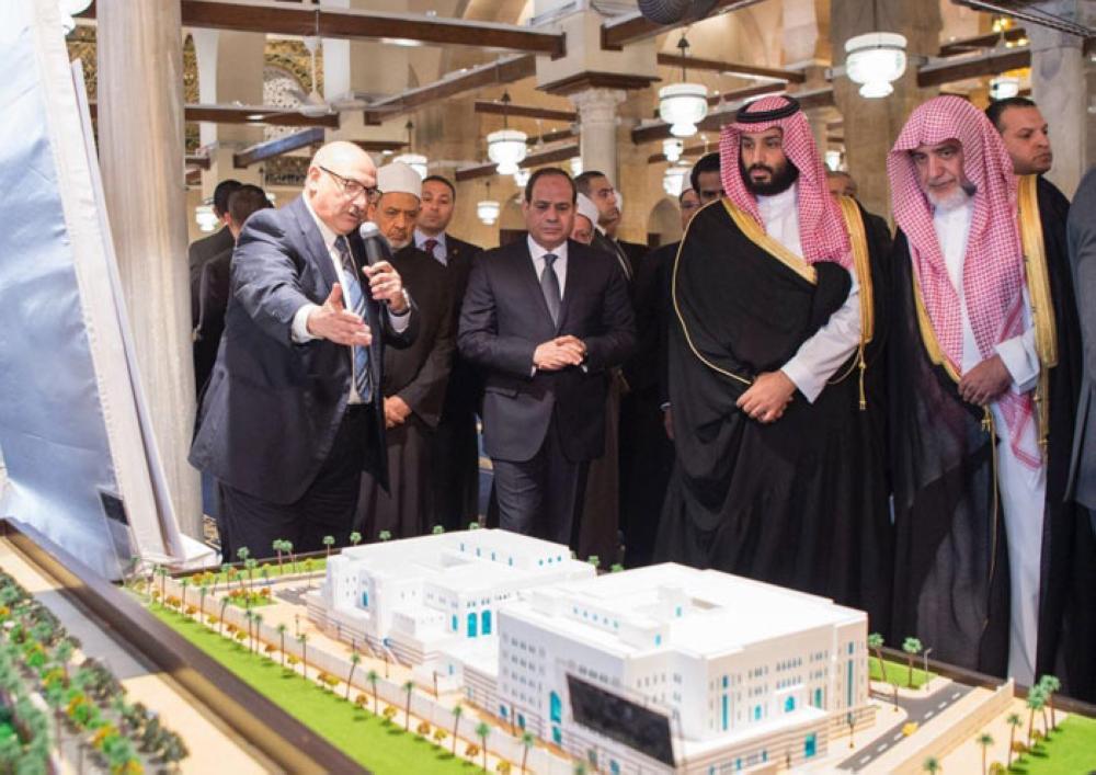 Crown Prince and Sisi open renovated Al-Azhar Mosque
