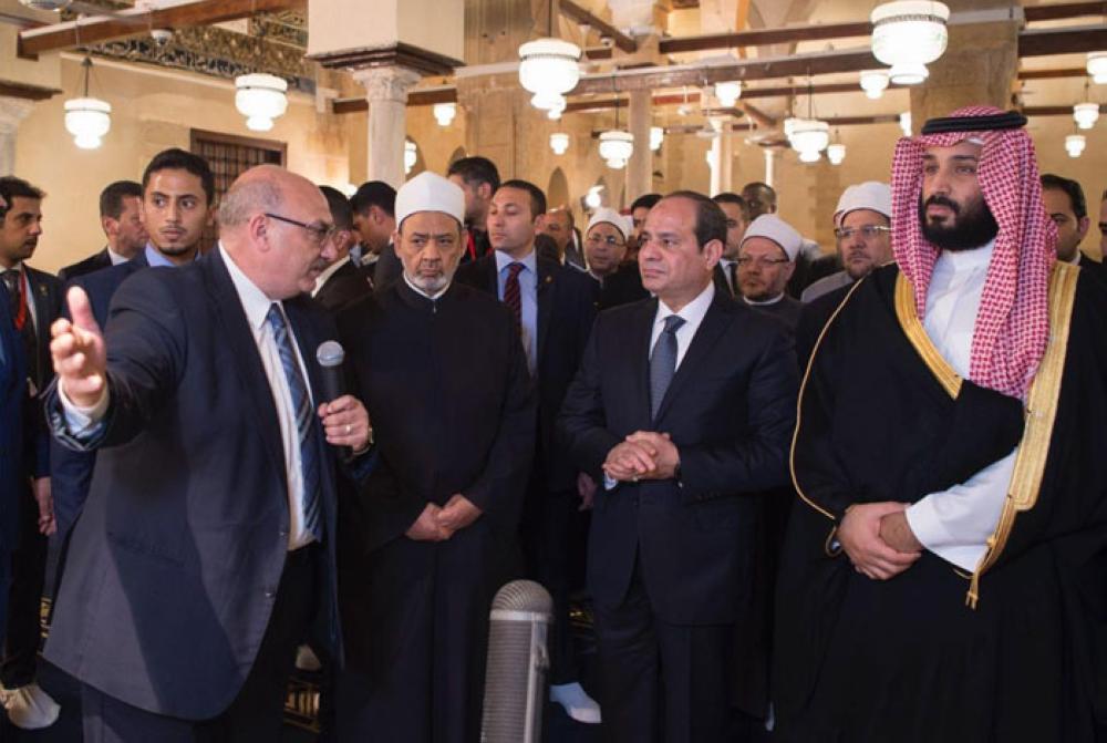 Crown Prince and Sisi open renovated Al-Azhar Mosque