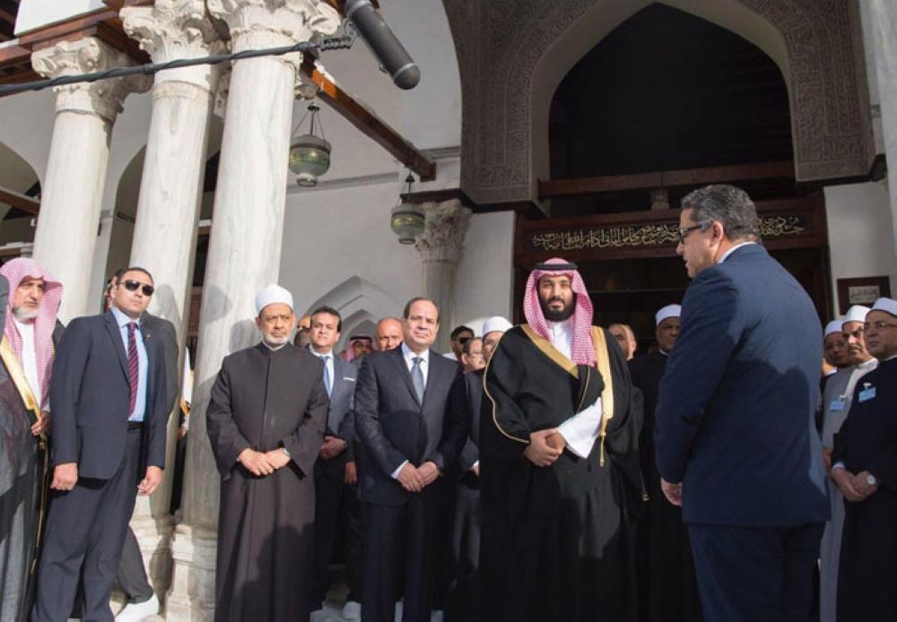 Crown Prince and Sisi open renovated Al-Azhar Mosque