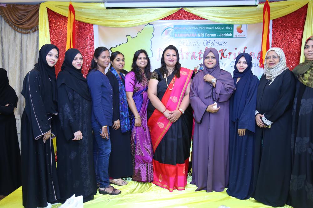 Karnataka NRIs felicitates Dr. Arathi in Jeddah