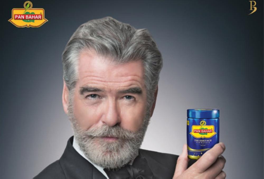 Actor Pierce Brosnan  in an advertisement for Pan Bahar.