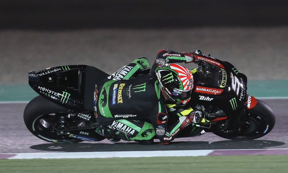 Monster Yamaha's French driver Johann Zarco competes at the Losail International Circuit in Doha Saturday. — AFP 
