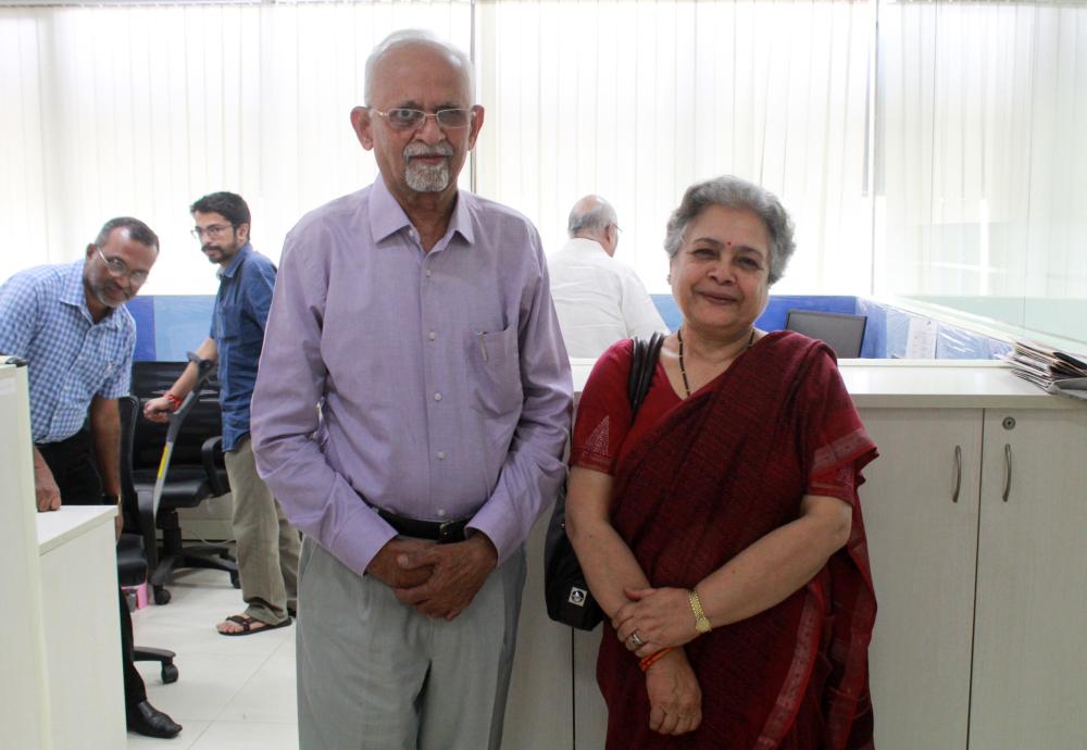 Zafar Agha,left, and Mrinal Pande
