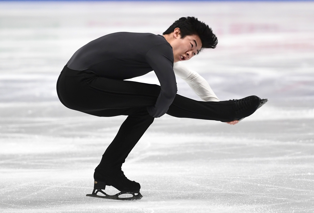 US's Nathan Chen performs during the Men's figure skating short program at the Milano World League Figure Skating Championship 2018 in Milan on Thursday. — AFP