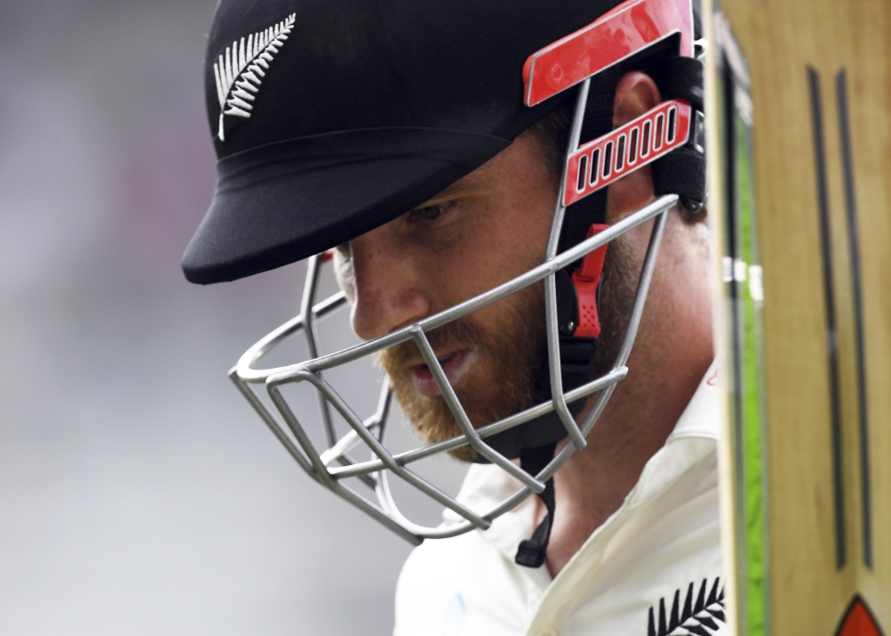 New Zealand's Kane Williamson is out lbw to England's James Anderson for 102 during their first cricket Test in Auckland, New Zealand, Friday. — AP