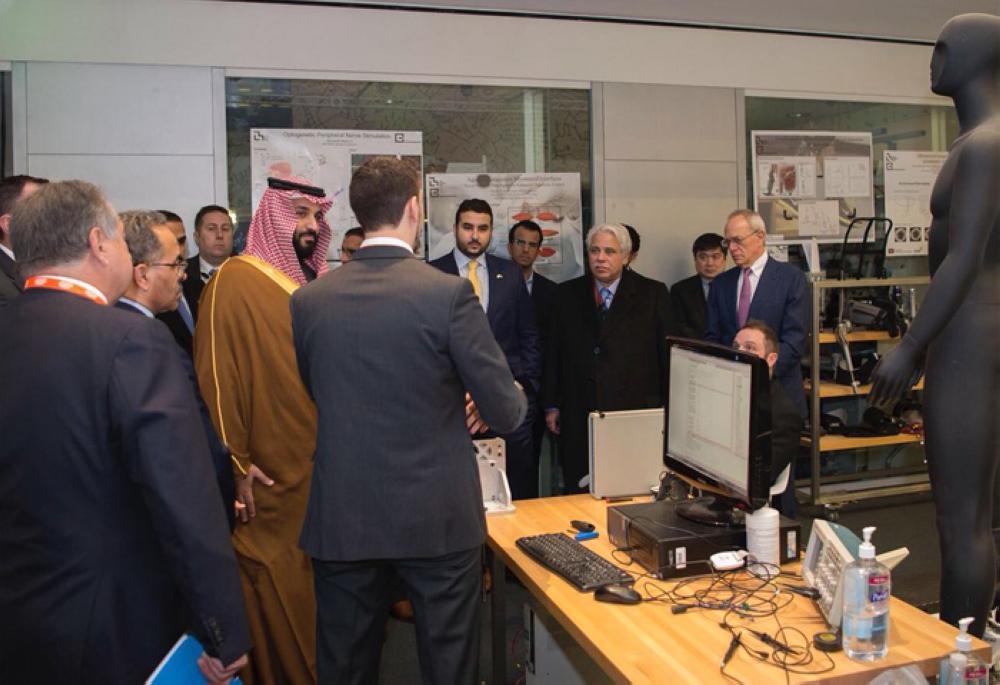 Crown Prince Muhammad Bin Salman visited the Innovation Lab at the Massachusetts Institute of Technology (MIT) in Boston on Saturday.