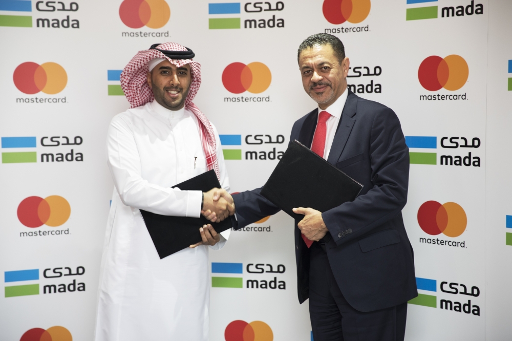 Ziad Al Yousef, general director of payment systems department at the Saudi Arabian Monetary Authority (SAMA) and Khalid Elgibali, division president, Middle East and North Africa, Mastercard at the launch of the joint partnership initiative. — SG