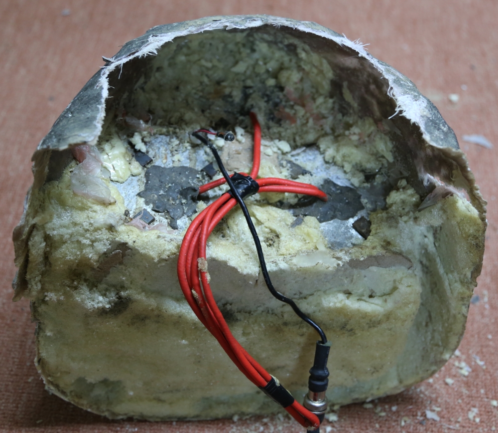 In this undated photograph provided by Conflict Armament Research, an independent London-based group that researches battlefield weaponry, an explosive disguised as a rock is on display in Yemen. Roadside bombs disguised as rocks in Yemen bear similarities to others used by Hezbollah in southern Lebanon and by insurgents in Iraq and Bahrain, suggesting at the least an Iranian influence in their manufacturing, a report released Monday by Conflict Armament Research says. — AP