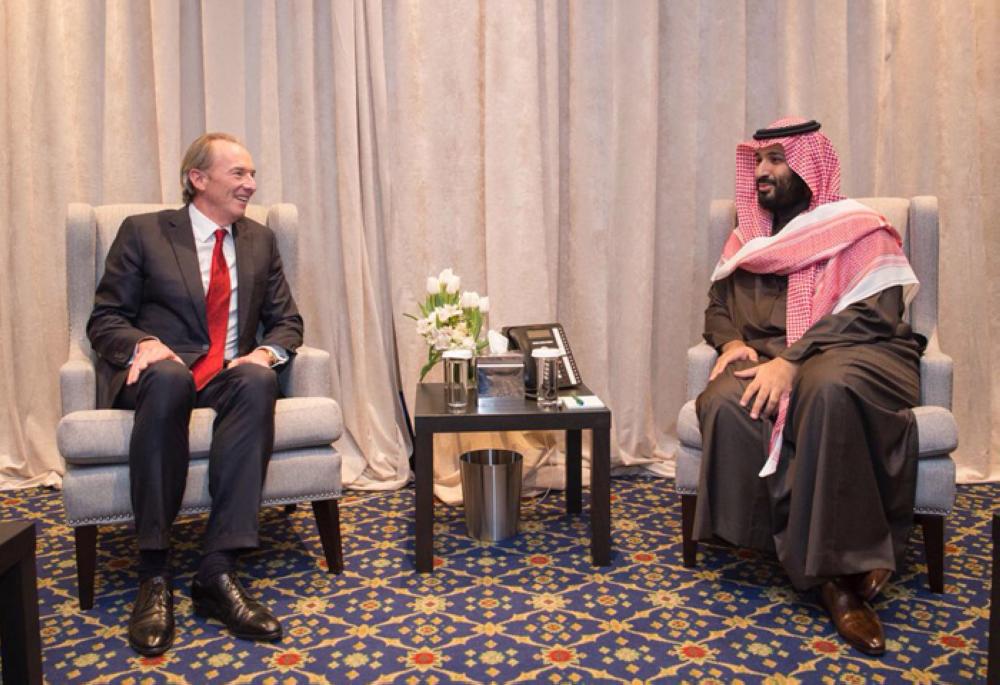 Crown Prince Muhammad Bin Salman, deputy premier and minister of defense, met in New York on Friday with the five permanent members of the Security Council, including French representative Francois Delattre; US representative Nikki Haley; Russian representative Vasily Nebenzya; Chinese representative Ma Zhaoxu and British deputy permanent representative Jonathan Allen. — SPA photos