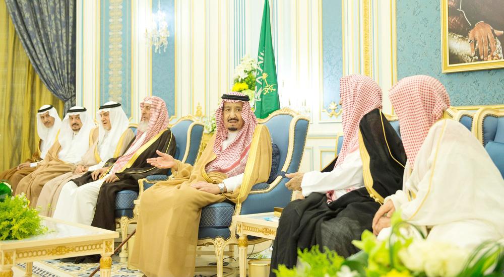 King receives princes, Grand Mufti, scholars, and citizens