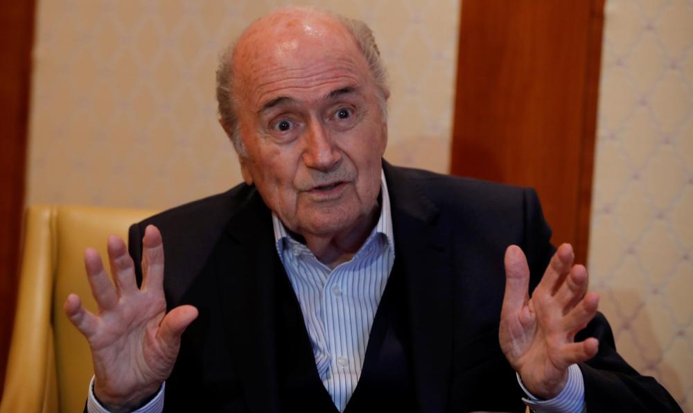 Former FIFA president Sepp Blatter gestures during an interview with pin Zurich, Switzerland, Tuesday. — Reuters