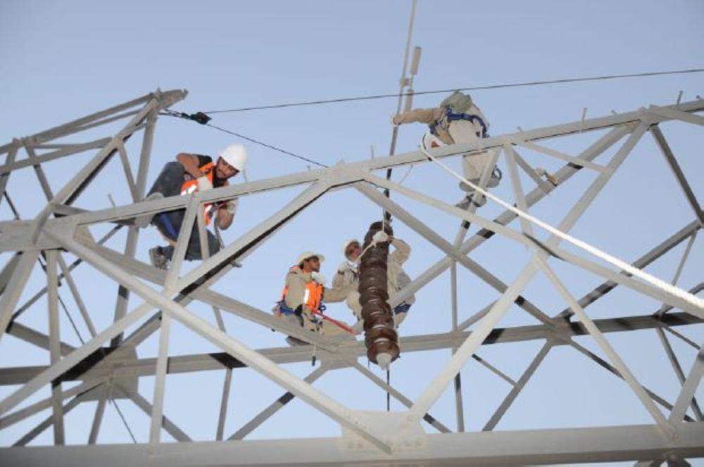 Saudi engineers hard at work repairing a damaged site. — Courtesy photo