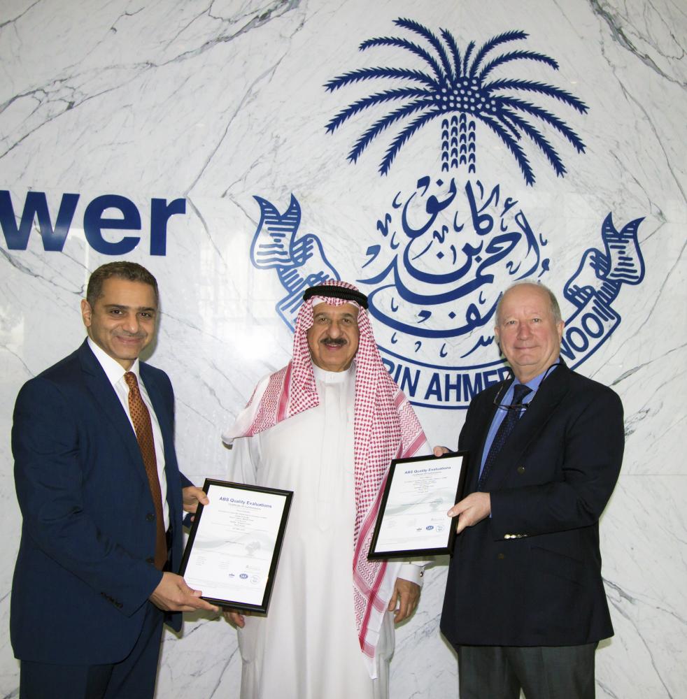 







From left: Jameel Al Sharaf, Group Corporate Services Manager; Fawzi Ahmed Kanoo, Deputy CEO of YBA Kanoo Group; and Robert Moss, Executive General Manager of Kanoo Shipping & Logistics

