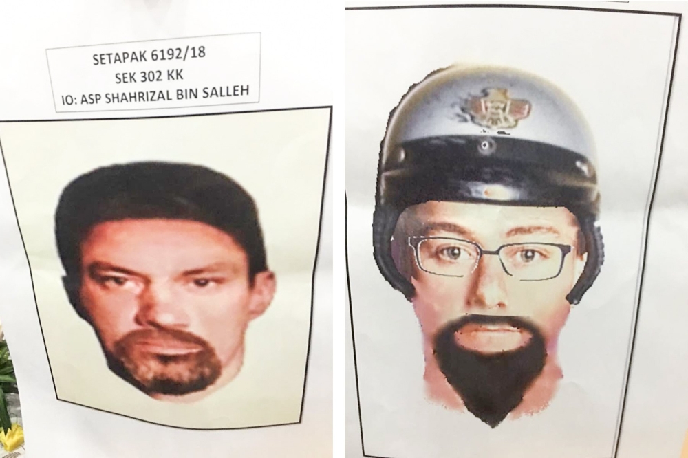 A handout photo made available by the Royal Malaysian Police shows forensic facial reconstruction printouts of suspects involved in the killing of Palestinian scientist Fadi Mohammad Al-Batsh. — EPA