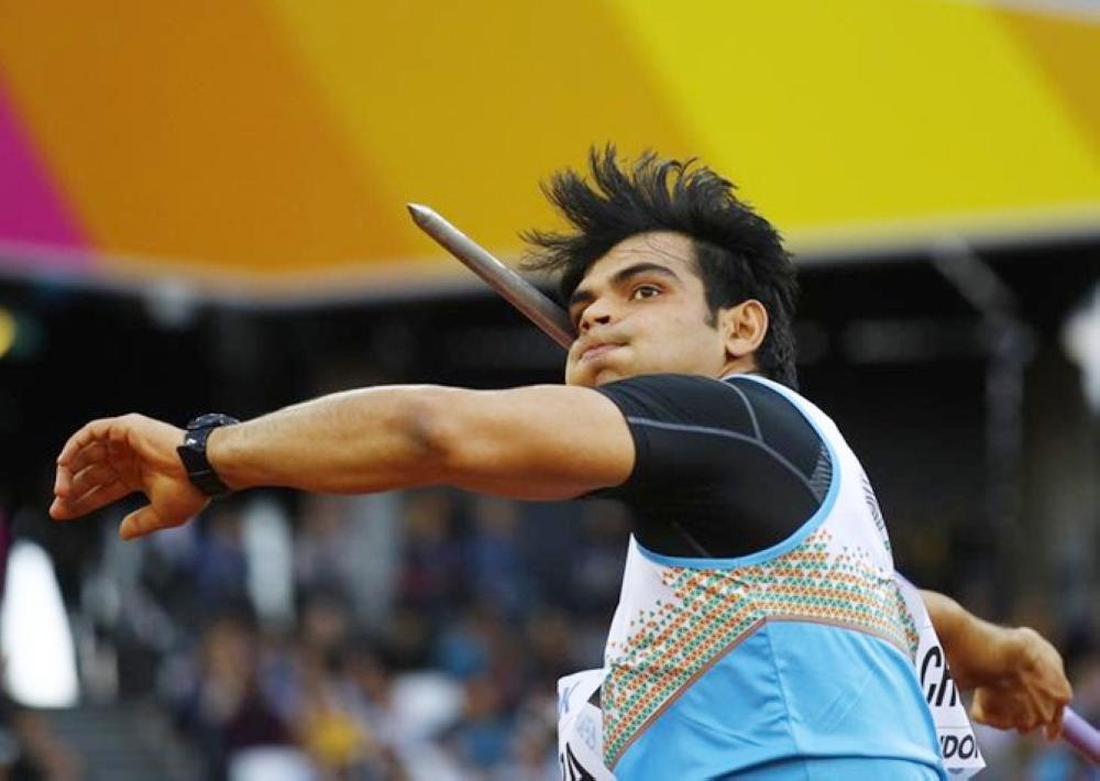 Javelin thrower Neeraj Chopra, seen in this file photo, hopes to land an Olympic track-and-field medal for India.
