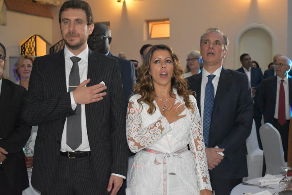 The Italian mission singing their national anthem Fratelli D’italia. 