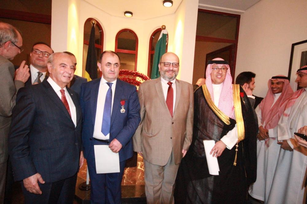 Ambassador of Belgium, Geert Criel, poses with those honored by the Belgian King Phillipe. — Courtesy photo