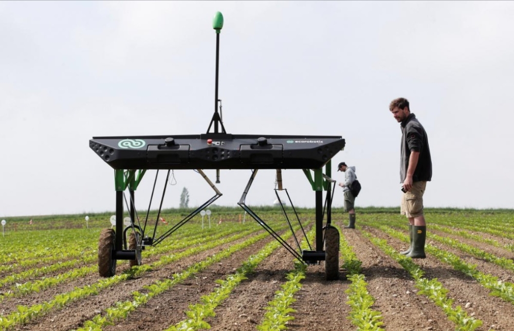 Engineers assemble a Blue River Technology See & Spray agricultural machine that combine computer vision and artificial intelligence to detect and precisely spray herbicides onto weeds in a farm field in Sunnyvale, California — Reuters
