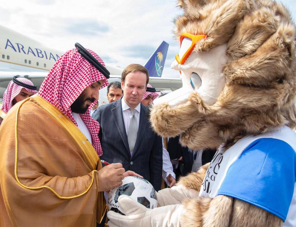 Russian President Vladimir Putin receiving Crown Prince Muhammad Bin Salman, deputy premier and minister of defense, in Moscow on Thursday. — SPA