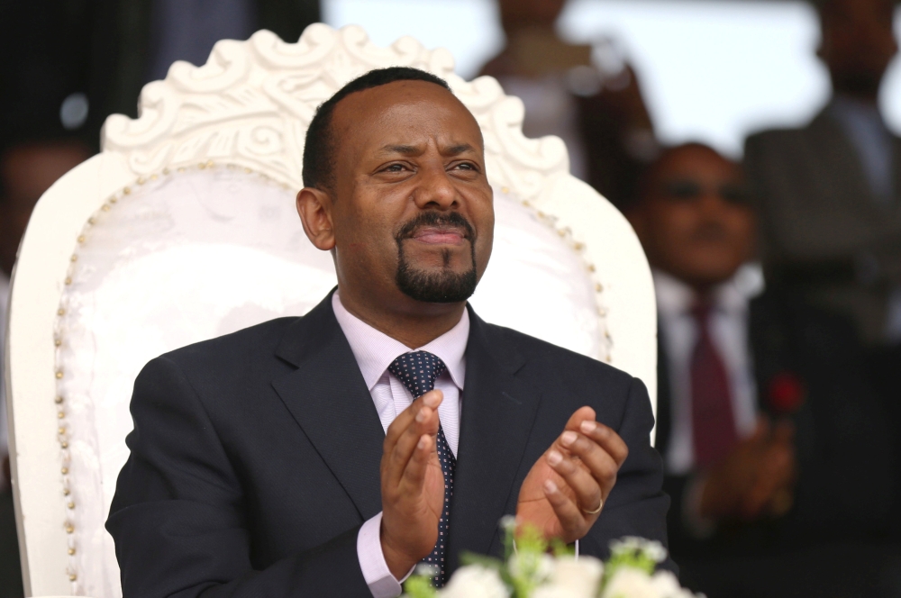 Ethiopia’s newly elected prime minister Abiy Ahmed attends a rally during his visit to Ambo in the Oromiya region, Ethiopia, in this April 11, 2018 file photo. — Reuters