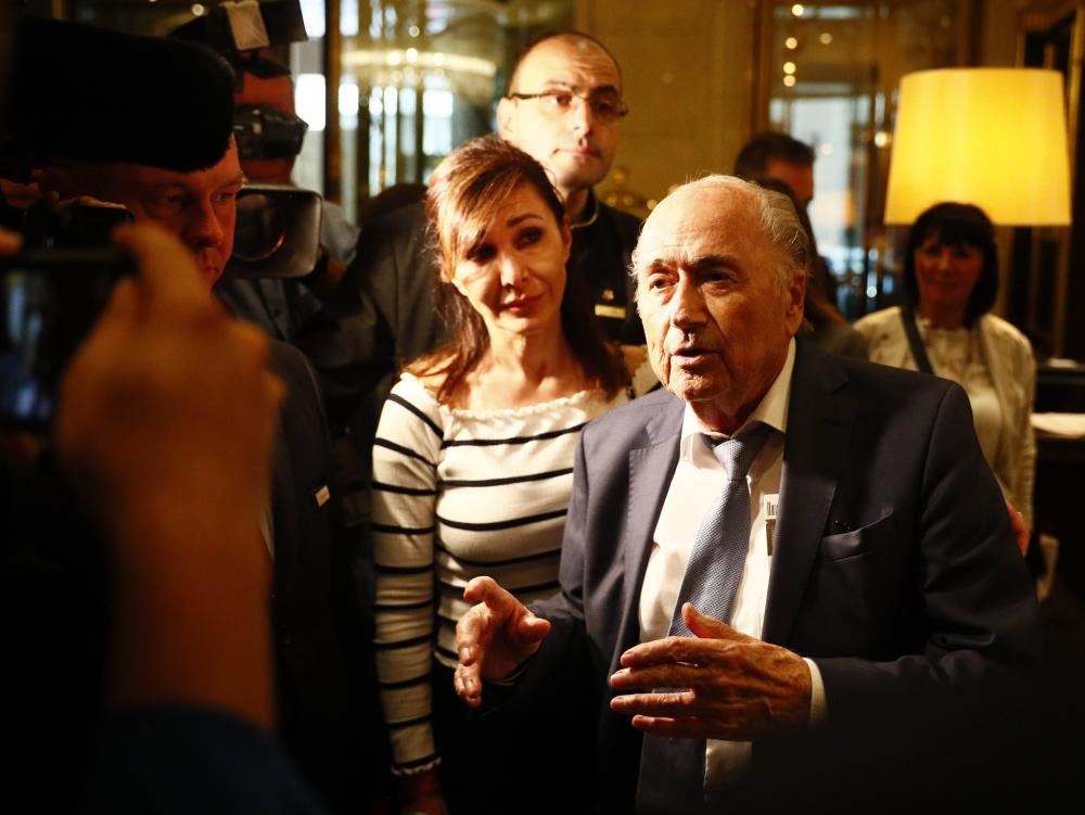 Former FIFA president Sepp Blatter speaks to media in Moscow Wednesday. — Reuters