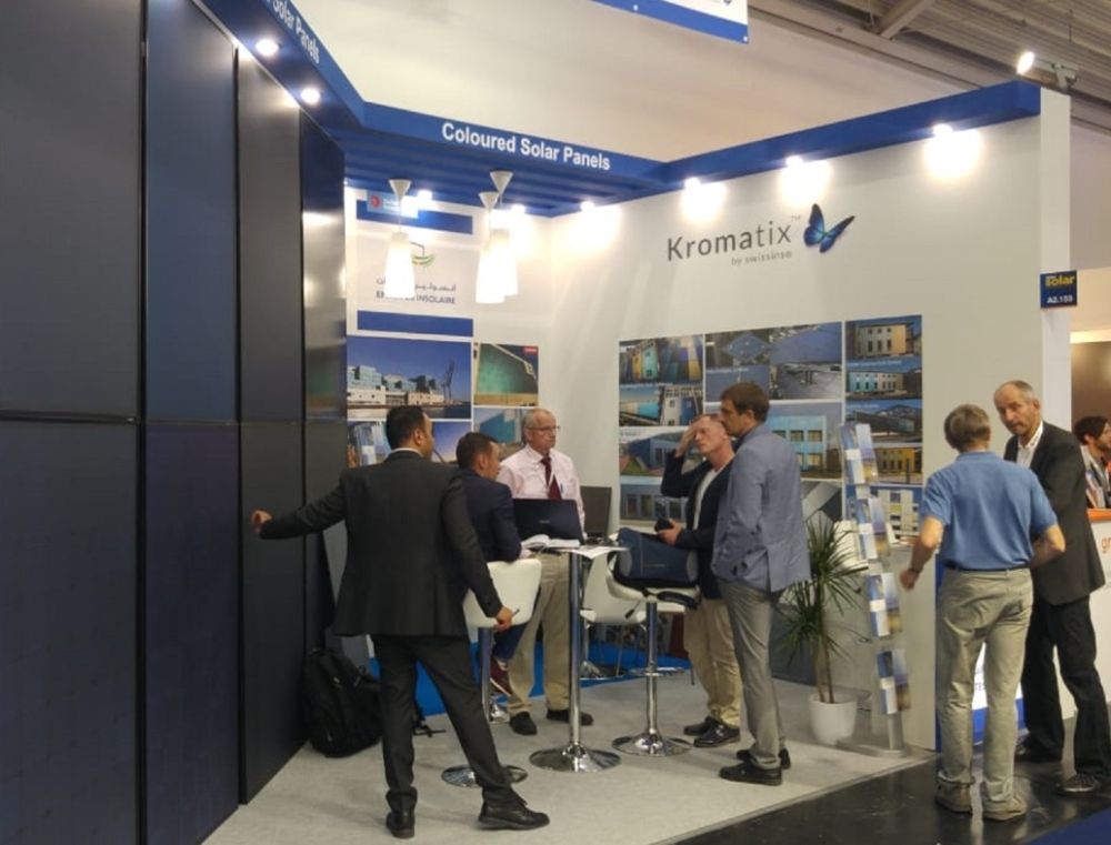 Visitors at the Emirates Insolaire stand at Intersolar Europe