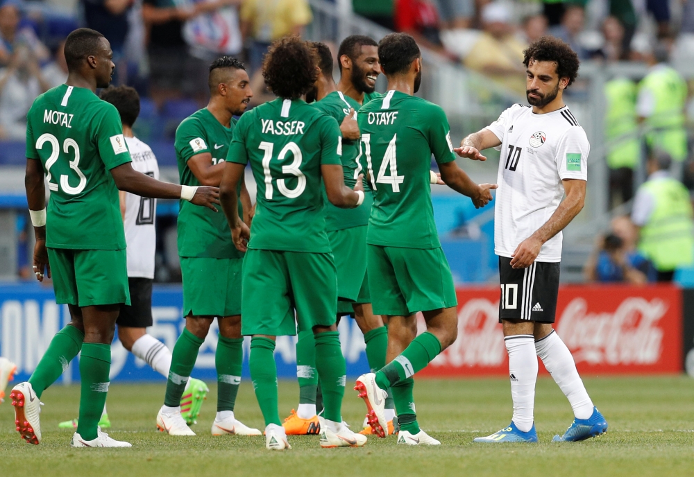 Egypt's Mohamed Salah looks dejected after the Group A World Cup match against Saudi Arabia at the Volgograd Arena, Volgograd, Russia, on Monday. — Reuters