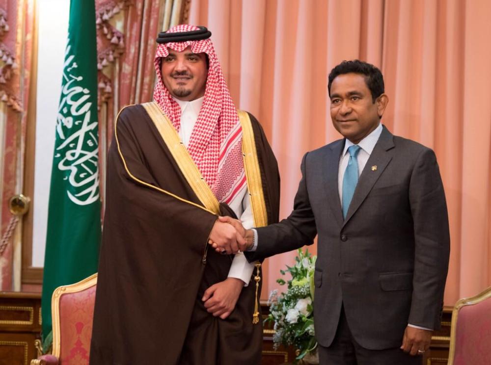 President of The Maldives receives Saudi Minister of Interior