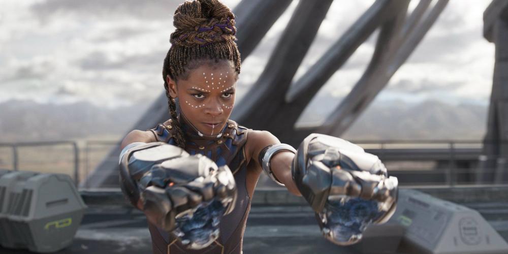 Actress Letitia Wright is seen playing Shuri in a scene from 