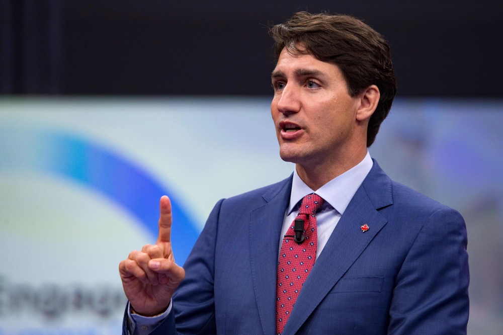 Canada’s Prime Minister Justin Trudeau addresses the NATO Engages: The Brussels Summit Dialogue event ahead of the NATO (North Atlantic Treaty Organization) summit, at the NATO headquarters in Brussels in this July 11, 2018 file photo.  — AFP