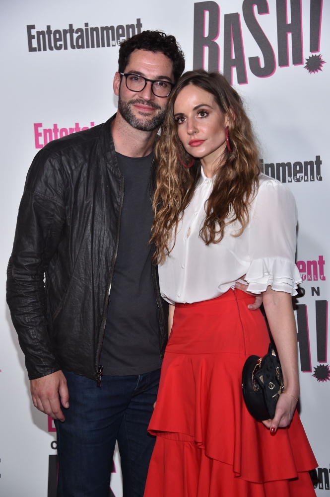 British actor Tom Ellis and US screenwriter Meaghan Oppenheimer arrive for the Entertainment Weekly Annual Comic Con Party at Comic Con in San Diego, California on Sunday. - AFP